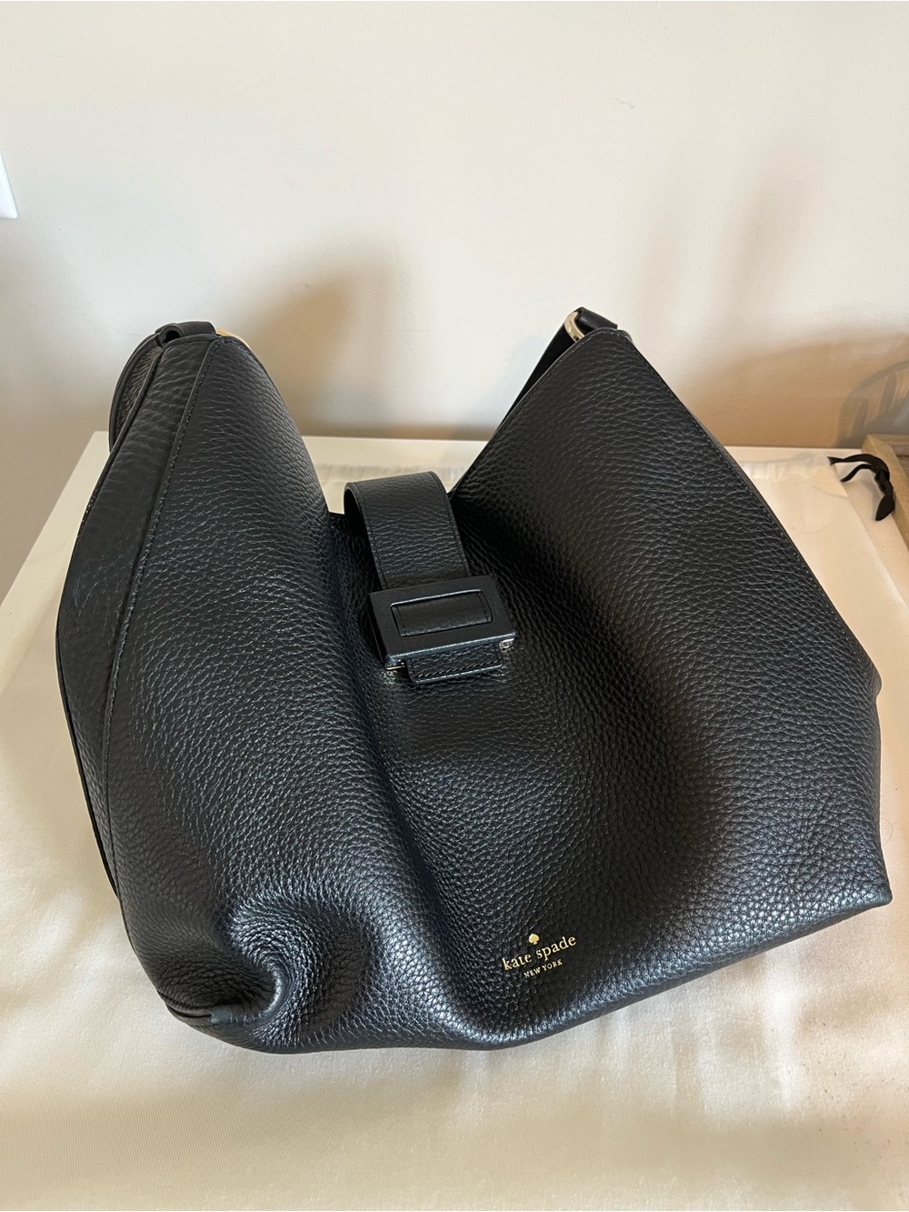 kate spade Black Pebbled Leather Shoulder Hobo